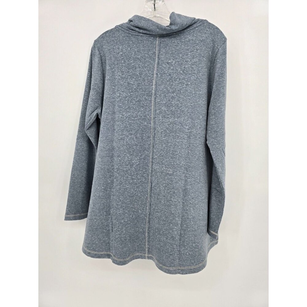 Soft Surroundings Size XL Womens Brinley Top Blue Three Button Cowl Neck NWOT - Picture 6 of 7